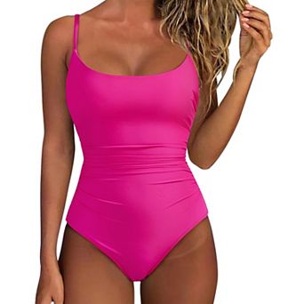 Womens Tummy Control Crisscross Push Up High Waisted Swimsuit