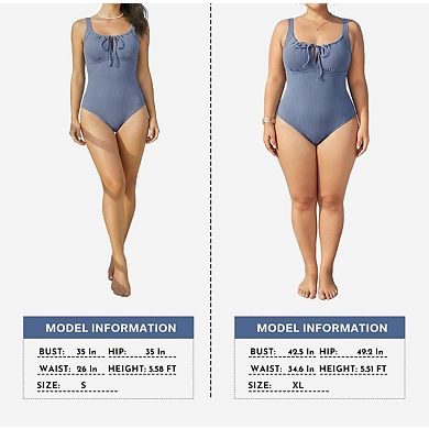 Womens Tummy Control Push Up Bathing Suit Tie Cutout Swimwear