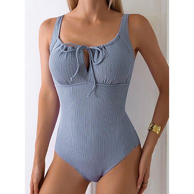 Womens Tummy Control Push Up Bathing Suit Tie Cutout Swimwear