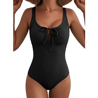 Womens Tummy Control Push Up Bathing Suit Tie Cutout Swimwear