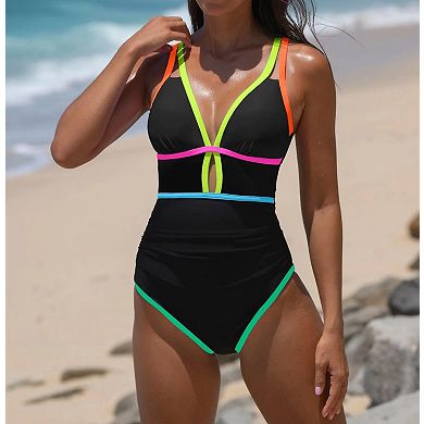 Womens Tummy Control Cutout Adjustable Strap Bathing Suit