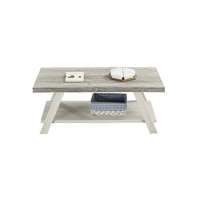 Athens Contemporary Wood Shelf Coffee Table