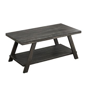 Athens Contemporary Wood Shelf Coffee Table