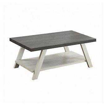 Athens Contemporary Wood Shelf Coffee Table