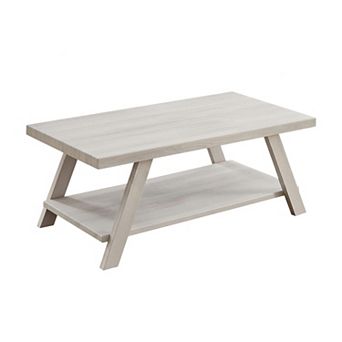 Athens Contemporary Wood Shelf Coffee Table