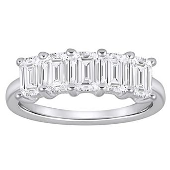 Alyson Layne 10k Gold 2 Carat T.W. Lab-Grown Diamond Emerald Cut 5-Stone Anniversary Ring