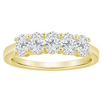 Alyson Layne 10k Gold 1 Carat T.W. Lab-Grown Diamond Asscher & Oval 5-Stone Band Ring