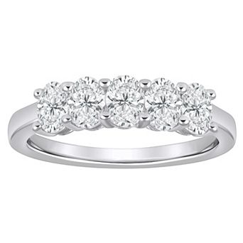 Alyson Layne 10k Gold 1 Carat T.W. Lab-Grown Diamond Asscher & Oval 5-Stone Band Ring