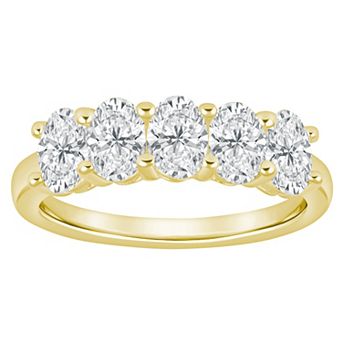 Alyson Layne 10k Gold 1 5/8 Carat T.W. Lab-Grown Diamond Oval Prong Anniversary Band Ring