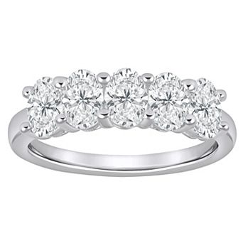 Alyson Layne 10k Gold 1 5/8 Carat T.W. Lab-Grown Diamond Oval Prong Anniversary Band Ring