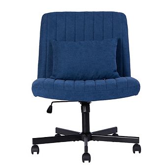 Criss Cross Armless Office Chair with Wheels, Wide Seat Swivel Desk Chair for Home Office