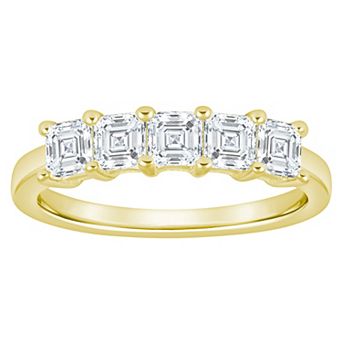 Alyson Layne 10k Gold 1 Carat T.W. Lab-Grown Diamond Asscher Cut Prong Anniversary Band Ring