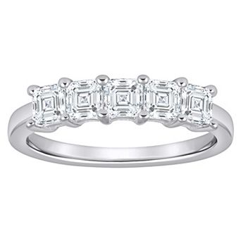 Alyson Layne 10k Gold 1 Carat T.W. Lab-Grown Diamond Asscher Cut Prong Anniversary Band Ring