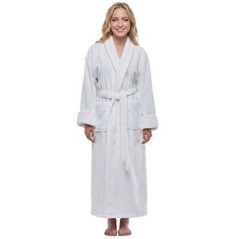 Women's ESKYMODE Terry Cotton Shawl Collar Ankle Long Bathrobe