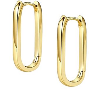 14K Gold Plated Minimalist U-Shaped Hoop Earrings Gift for Her
