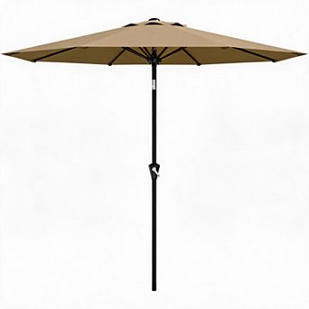 10FT Patio Umbrella with Crank and Tilt, 8 Ribs, UV Protection, Waterproof for Garden Deck Patio