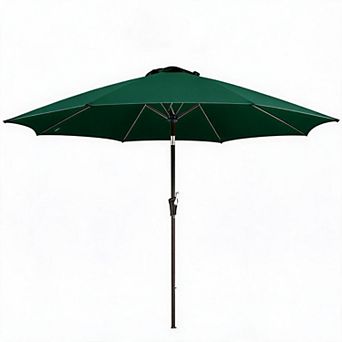 9FT Patio Umbrella with 8 Ribs, Tilt and Crank for Deck and Poolside