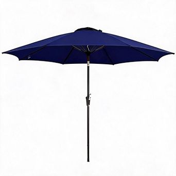 9FT Patio Umbrella with 8 Ribs, Tilt and Crank for Deck and Poolside