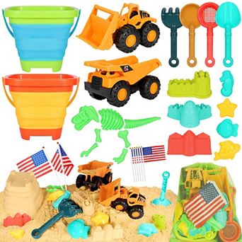 29 pc Beach Sand Toys Sandbox Bucket Truck Molds Castle Kit