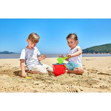 Hape Beach Sand Bucket Sifter Rake Shovel Set