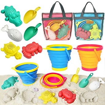 Collapsible Beach Sand Toys Set With Mesh Bag
