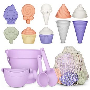 Silicone Beach Toys Bucket Watering Can Shovel Sand Molds