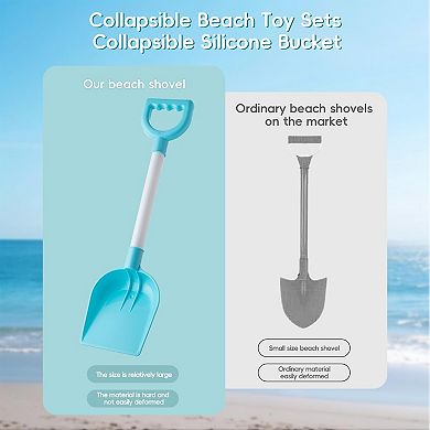 Beach Sand Toys Set Bucket Shovel Rake Sandcastle Kit