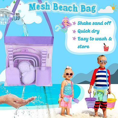 18Pcs Collapsible Beach Toys Foldable Sand Buckets Shovels Set