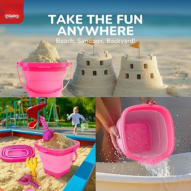 Kids Beach Sand Toys Bucket Shovel Castle Molds Set