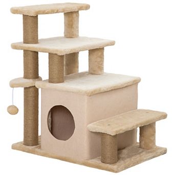 PawHut Pet Stairs, Adjustable Height 3 Step/4 Step Cat Steps