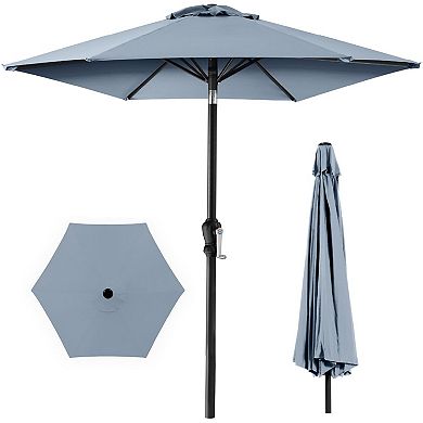 10ft Outdoor Patio Umbrella Table Market Tilt Crank 8 Ribs