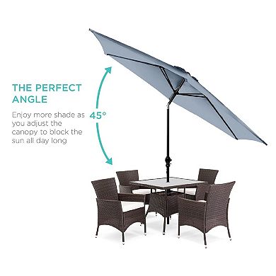 10ft Outdoor Patio Umbrella Table Market Tilt Crank 8 Ribs