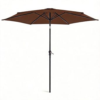 10ft Outdoor Patio Umbrella Table Market Tilt Crank 8 Ribs