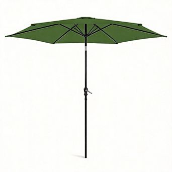10ft Outdoor Patio Umbrella Table Market Tilt Crank 8 Ribs