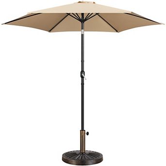 10ft Patio Umbrella Heavy Duty Base Tilt Crank UV Waterproof Outdoor
