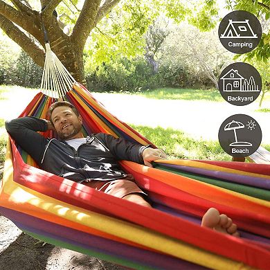 Brazilian Double Hammock With Tree Straps Soft Fabric set