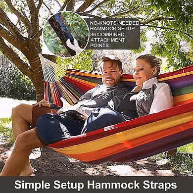 Brazilian Double Hammock With Tree Straps Soft Fabric set