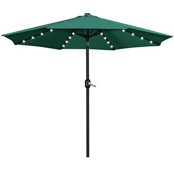 11ft Solar LED Patio Umbrella Pool Deck UV Waterproof