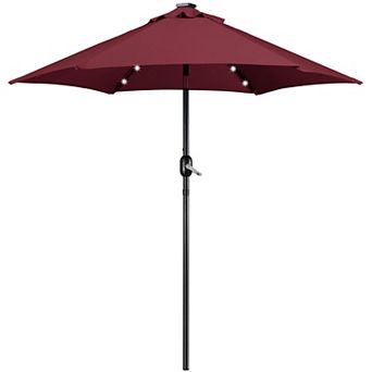 7.5FT Solar Patio Umbrella Tilt Crank UV Protection Outdoor Market