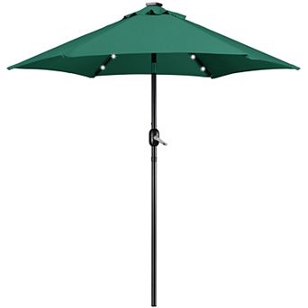 7.5FT Solar Patio Umbrella Tilt Crank UV Protection Outdoor Market