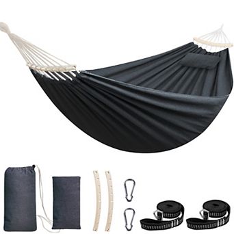 Hammock Portable set Camping Tree Spreader Bar Webbing Carabiner Indoor Outdoor Garden Yard