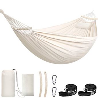 Hammock Portable set Camping Tree Spreader Bar Webbing Carabiner Indoor Outdoor Garden Yard