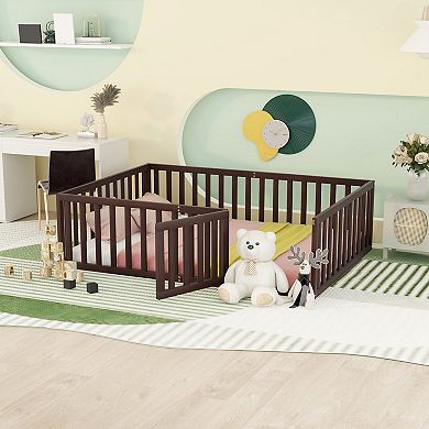 Merax Wood Daybed Frame with Fence
