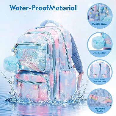 Rainbow Aesthetic Multifunctional backpack set student backpack
