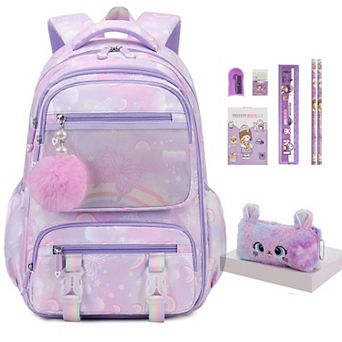 Rainbow Aesthetic Multifunctional backpack set student backpack