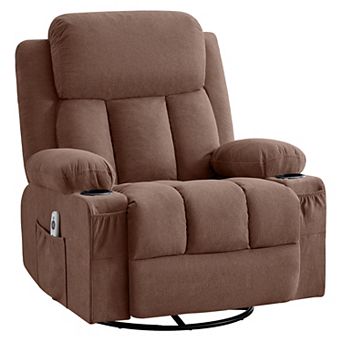 Merax Swivel Rocker Recliner Chair with Vibration Massage and Heat for Living Room