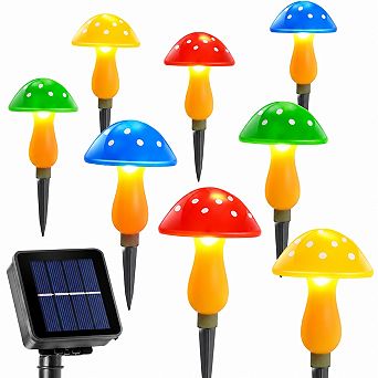 Solar Garden Decor Mushroom Lights Waterproof 8 Modes Outdoor Stake Lights for Yard Lawn Pathway