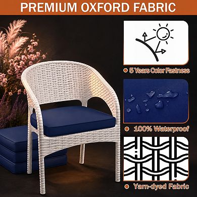 4 Pack Water Resistant Patio Seat Cushions UV Resistant Comfortable Durable