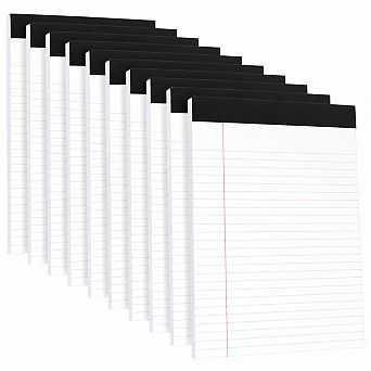 5x8 Legal Notepads 12 Pack Perforated Narrow Ruled Thick Paper No Ink Bleed 50 Sheets Per Pad