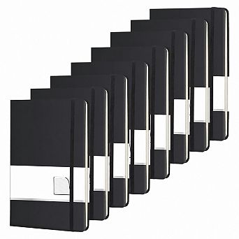 5.5x8.3 Inch College Ruled Hardcover Lined Journal Bulk 8 Pack